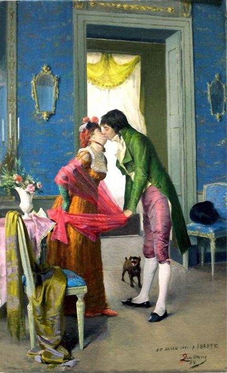 The Last Kiss, or Departure by Giovanni Battista Quadrone, 1884
